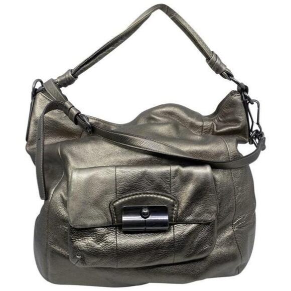 Coach Handbags - Coach xl shoulder gold leather cross body bag